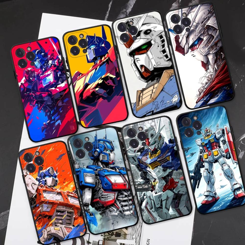Soft G-Gundams Capa Phone Case For iPhone 17 16 15 14 13 12 11 Pro Max Plus Mini Soft Black Cover