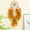 3D Rotating Colorful Owl Dreamcatchers Windchimes with Feathered Wall Hanging Decoration for Bedroom and Living Room
