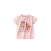 2025 New Summer Clothing for Girls, Cartoon Deer Pink Short-Sleeved T-Shirt, Baby Pure Cotton Half-Sleeved Bottoming Shirt 8