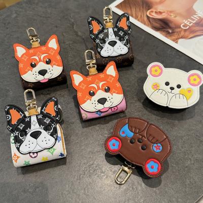 Presbyopia Simulation Leather L Home 24A Cute Gill Support Bear Shiba Inu Airpods Key Earphone Bag Pendant