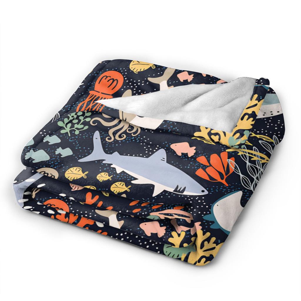 Cute Sharks Blanket Quality Warm  Bedding Throws Winter Travel Office Living Room Novelty Bedspread