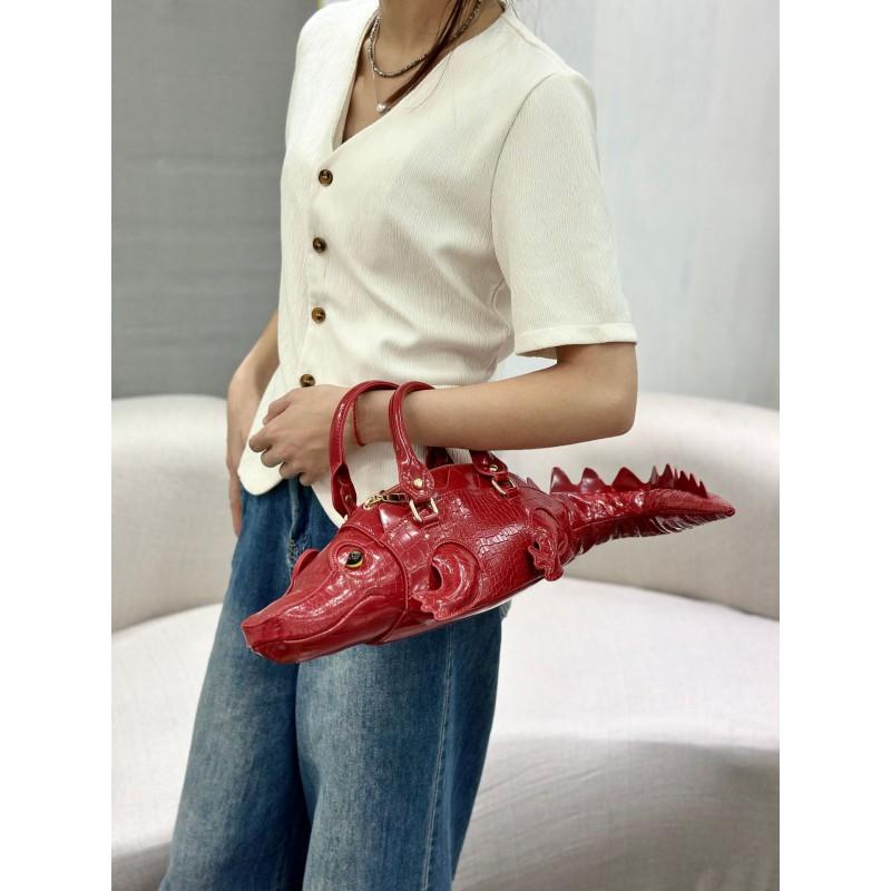 Unique 3D Crocodile Shape Handbag Women
