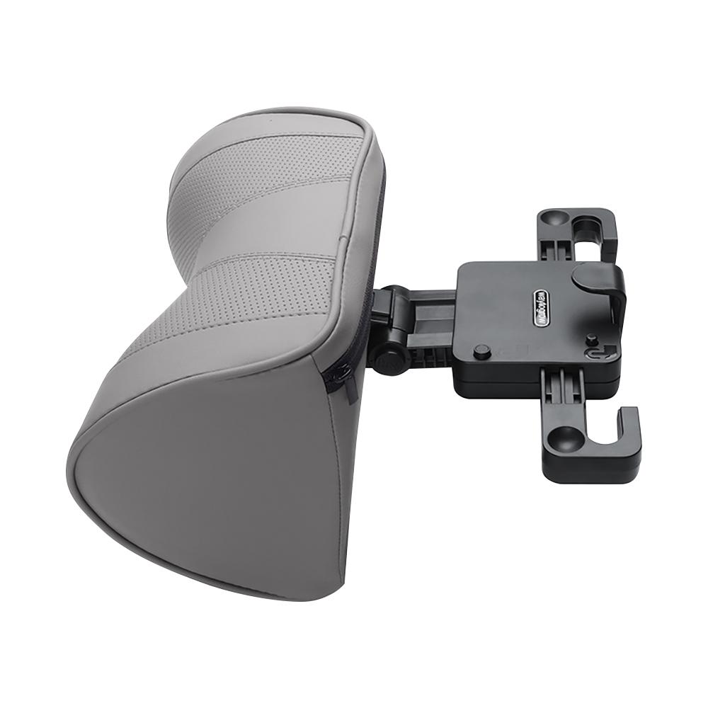 Leder-Auto-Kopfstützen-Nackenkissen, verstellbarer Winkel, Autositz-Kopfstützenkissen mit Haken zur Linderung von Kopfschmerzen, Autokrankheit