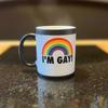 Color-Changing Rainbow Pride Mug - Reveals Surprise Message When Hot, Fun Novelty Gift for LGBTQ+ Friends, 11oz Ceramic Cup, Dishwasher Safe