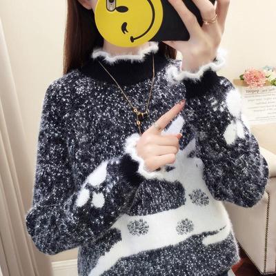 Kaschmir Warmer Pullover Winter Damen Pullover Langarm Großer Pullover Rundhalspullover