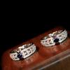 New Sapphire Ring Full Diamond Set Zircon Ring Elegant Light Luxury Fashion Accessories for Women