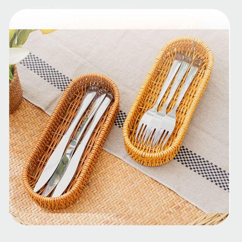 Hardness Bread Fruit Vegetables Basket Household Rattan Basket  Restaurant Serving Tabletop Display