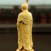 Standing Jizo Bodhisattva Buddhist Carved from Premium Natural Boxwood Carved Buddha Sculptured Buddha Wood Buddhist Altar Wooden Good Principal Deity