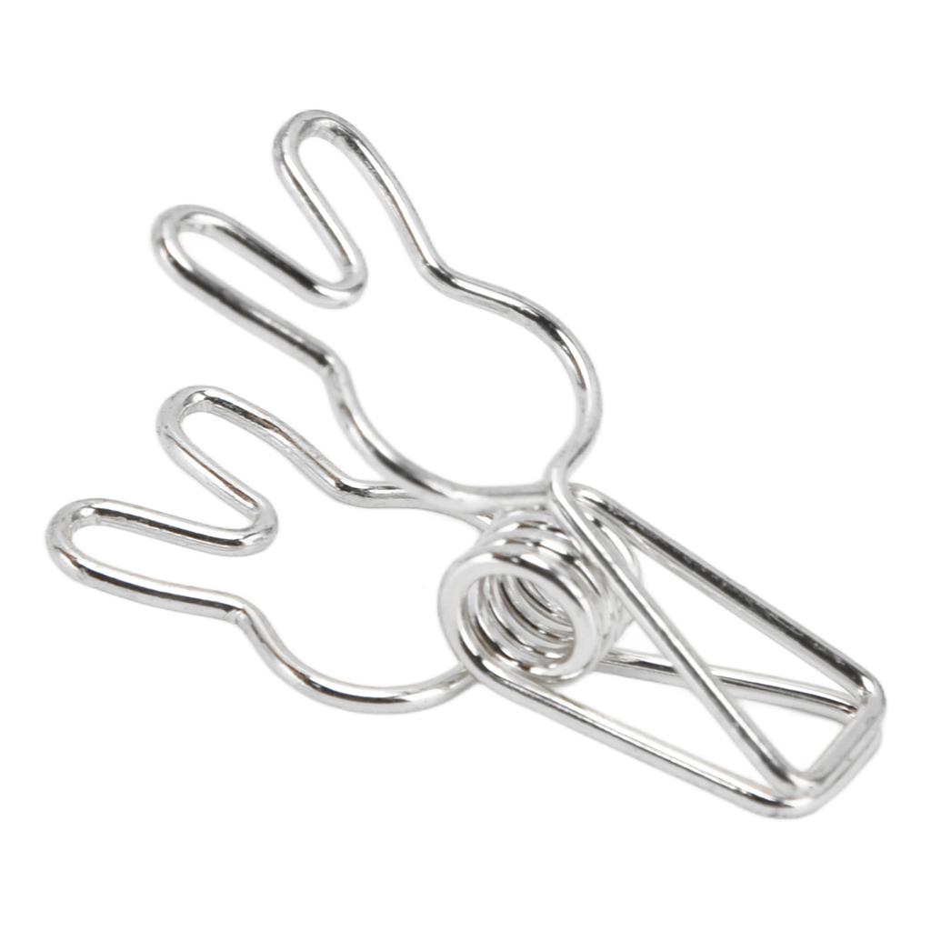 20 Pcs Clips Multipurpose Multifunction Electroplating Hollow Metal Binder Strong Spring ClipSilver