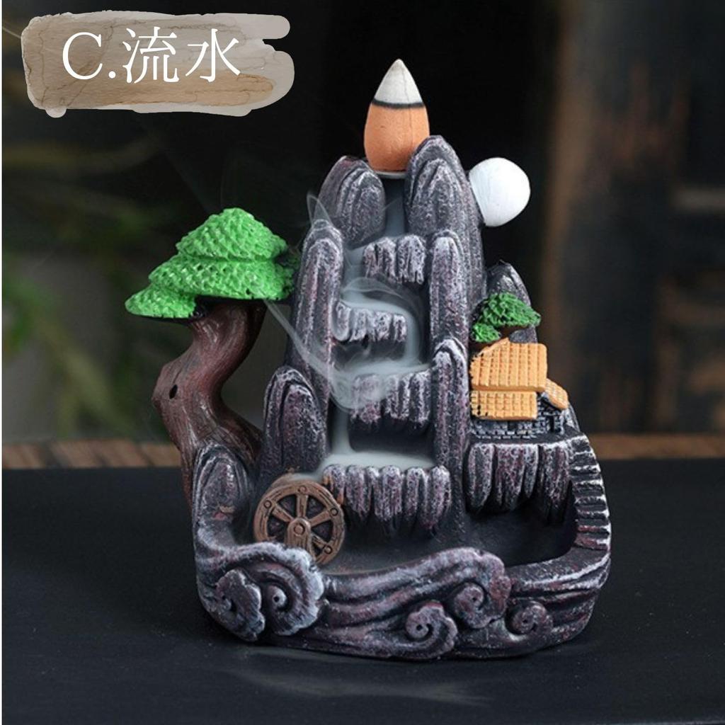 [Harujio] Backflow Incense Burner, Stylish Ceramic Backflow Incense Burner, Backflow Incense Burner, Flowing Incense Holder, Cute Retro Incense