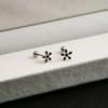 Stainless Steel Geometric Black Series Stud Earrings, Cross Simple Earrings, Love Dripping Oil Personalized Earrings
