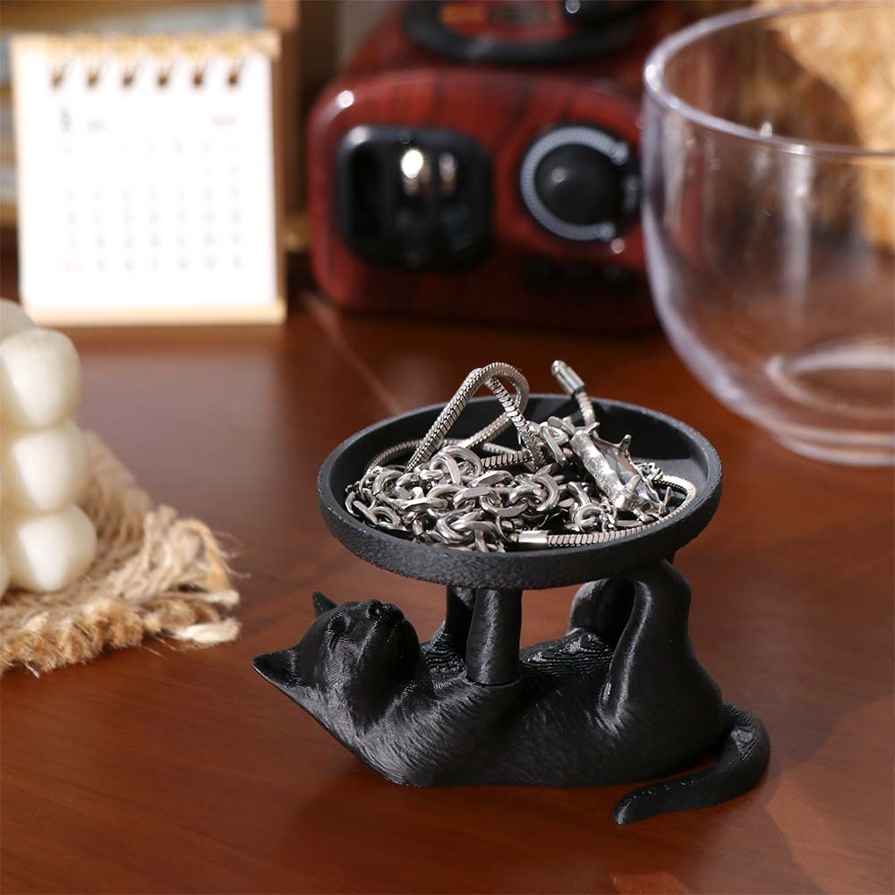 Cat Shape Cat Jewelry Tray INS Ring Holder Fun Mini Key Tray Key Organization