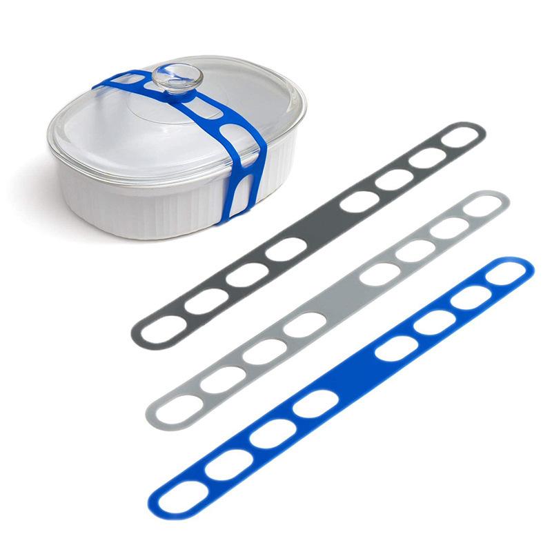 1/3pc Silicone Lid Strap 54cm Outdoor Camping Cookware Fixing Band Reusable Universal Lid Belt Adjustable Pots Bowls Strap