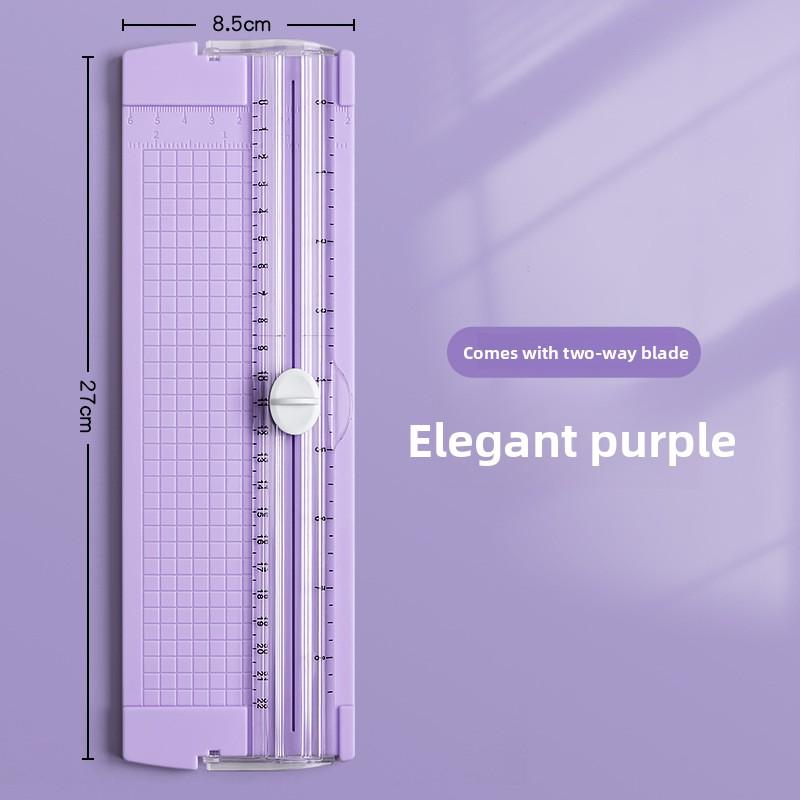 

1 шт. Портативный мини двусторонний резак для бумаги формата А4 ручной рез фотокарточек машина офисный резак для бумаги артефакты для справочника 1PCS фиолетовый