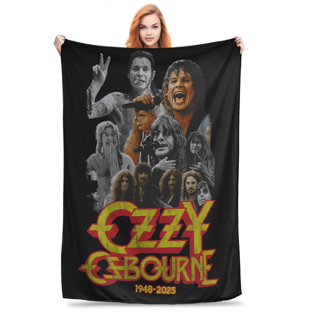 Black Sabbath Ozzy Osbourne Blanket Back To The Beginning Tour  Decorative Flannel Throw Blanket For Home Decor Warm Bedspread