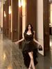 Women's Strapless Ruffle Dress: Summer Seaside Vacation with Irregular Swallowtail Hem