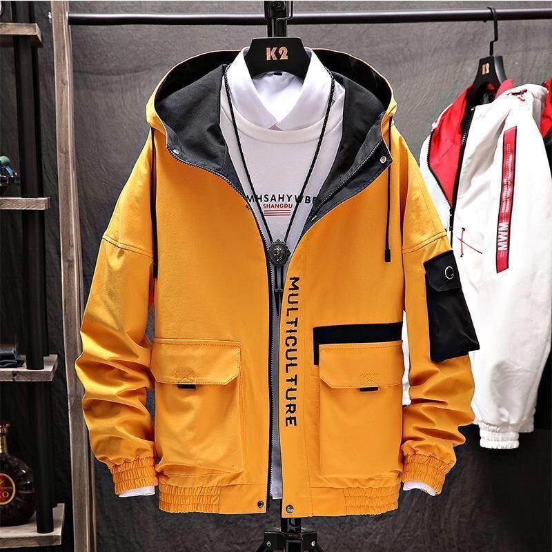 Work Jacket Men's Spring and Autumn Hooded Thin Jacket Trendy Student Summer Casual Men's Top