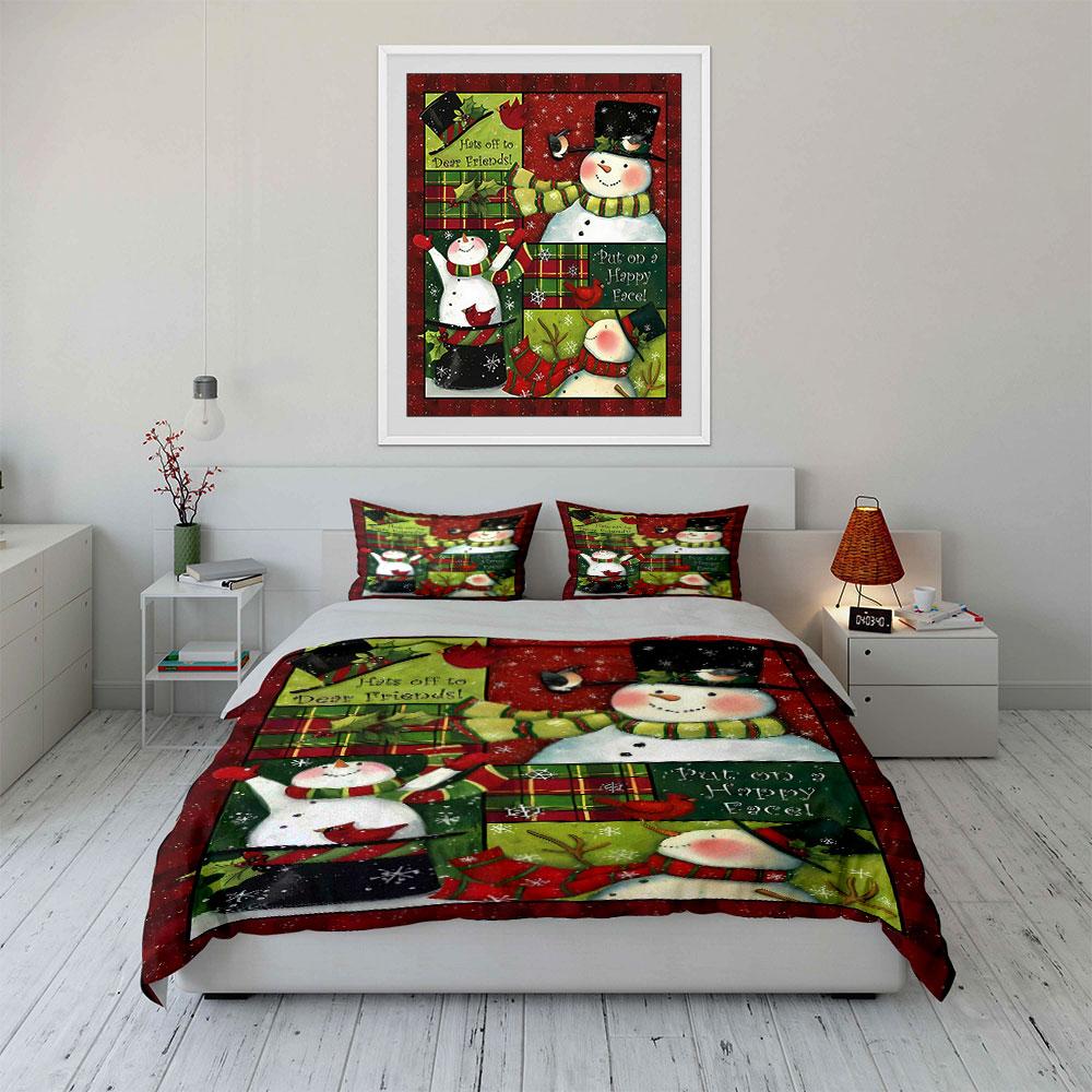 Snowmen, Cardinals, Plaid Patterns. Bedding Sets Duvet Cover Sets Duvet Covers Pillowcases(1 * Duvet Cover 2 * Pillowcases Without Duvet Insert)