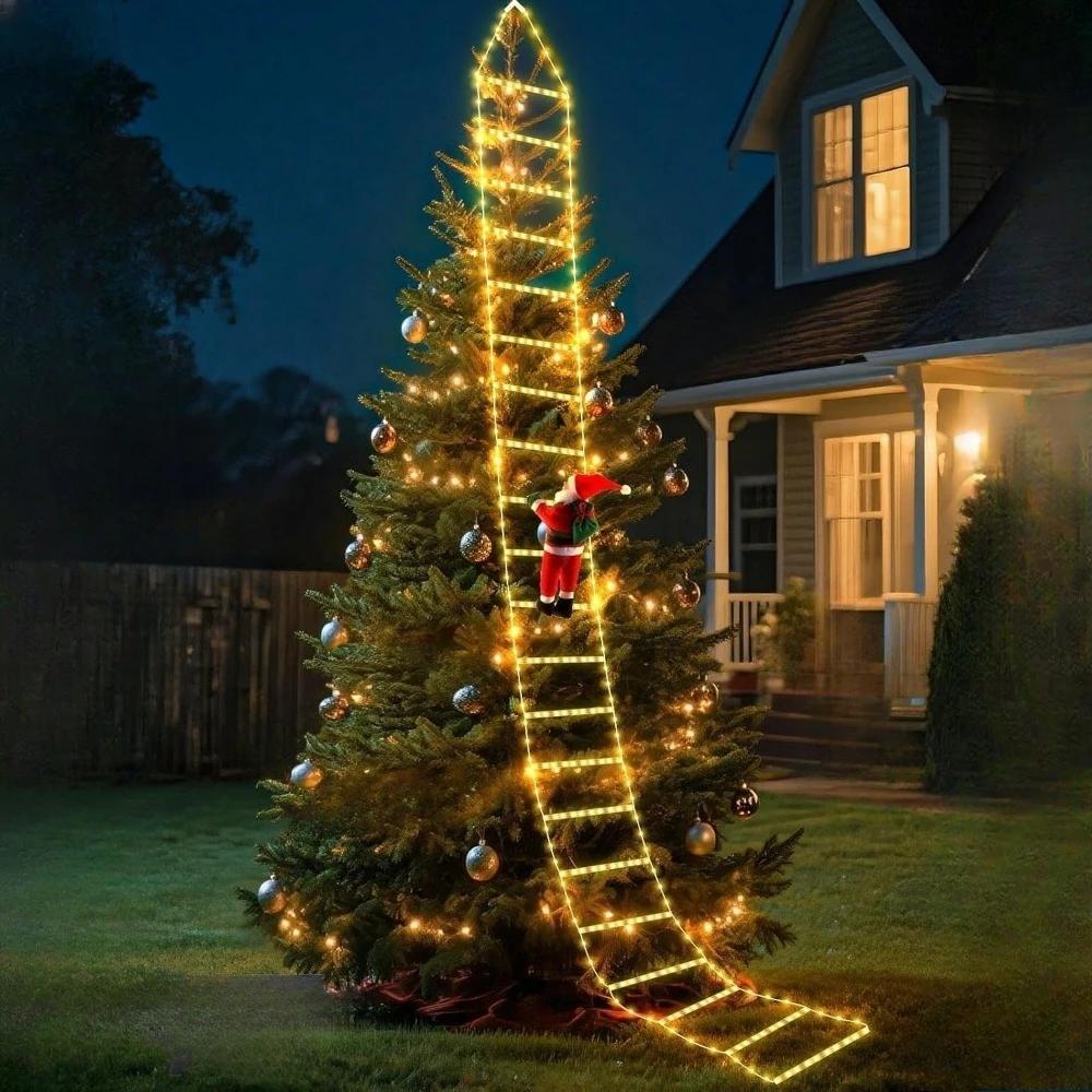 Christmas Decoration Santa Claus Climbing Ladder Room Decoration Home Outdoor Garden Cristmas Tree Ornement Gift LED
