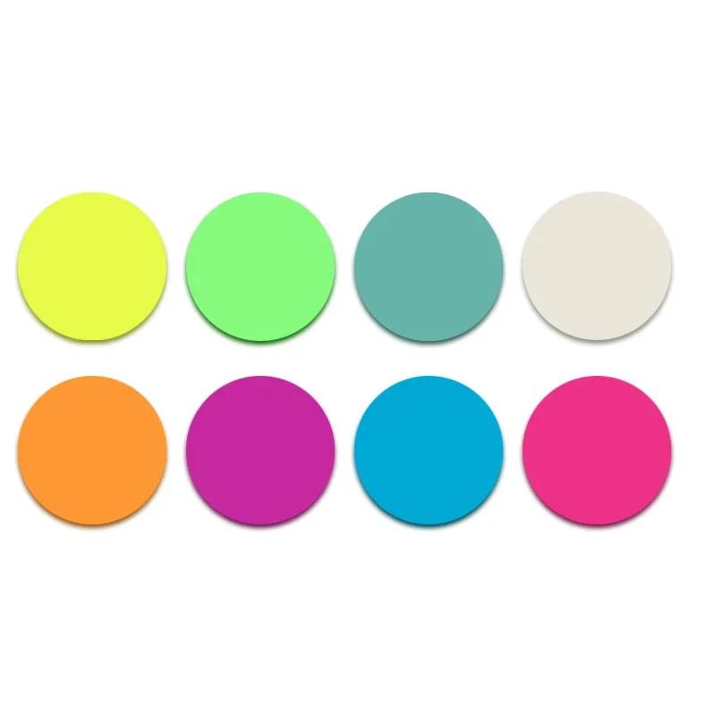 160pcs Morand / Fluorescent Color Round Transparent Convenience Sticky Notes Creative Notes and Instructions Label Stickers