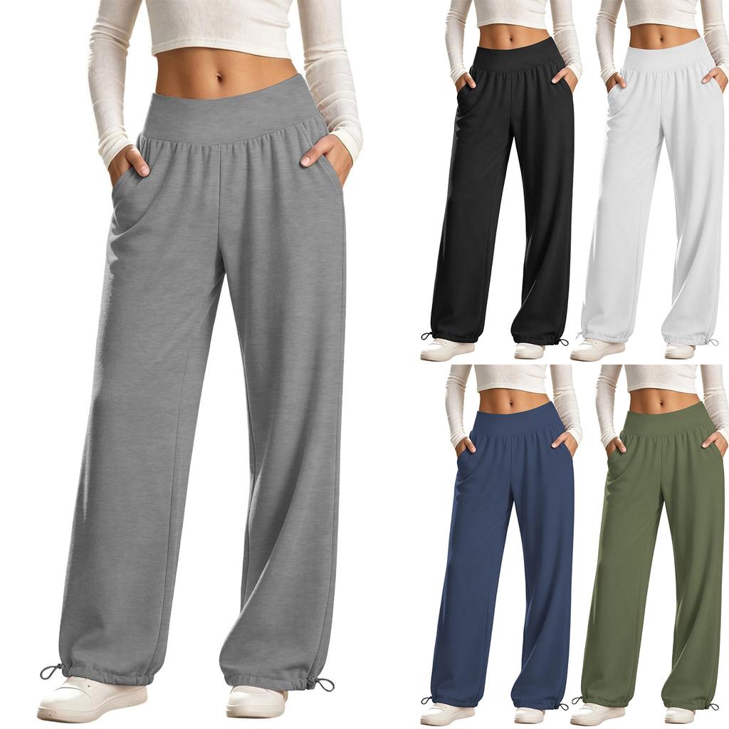 Sweatpants Women Wide Leg Casual High Waisted Pull Jogger Pants