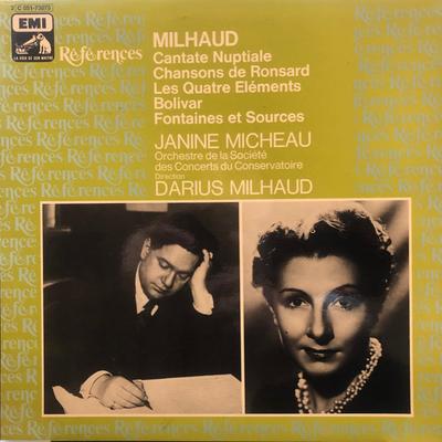 LP Record DARIUS MILHAUD, JANINE MICHEAU, ORC - Cantate Nuptiale / Chansons De Rons 2C05173075 La Voix De Son  1982 France Classical Used