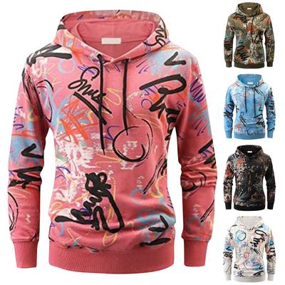 Los bedrukt sweatshirt met capuchon voor heren Casual mode-sportsweatshirt voor heren