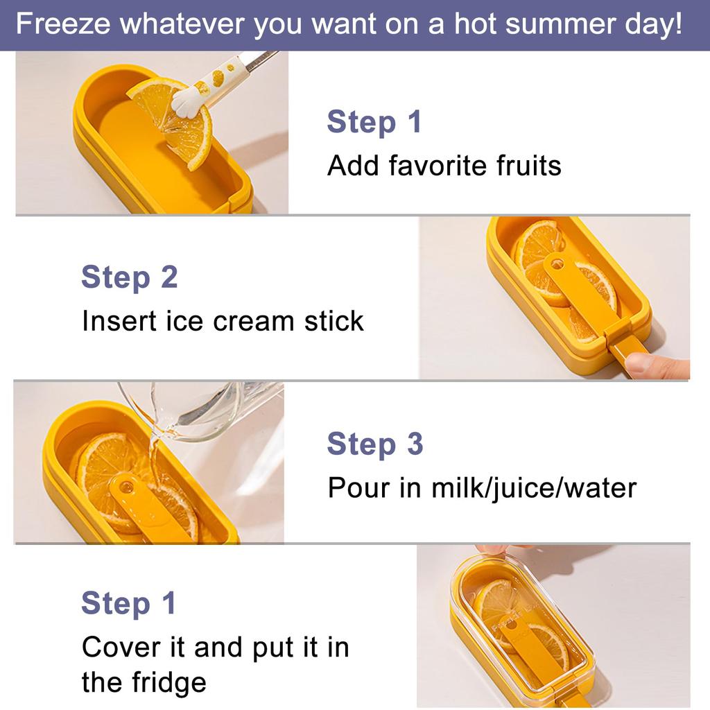 Diy Ice Cream Mold Food Grade Silicone Tray Homemade Mung Bean Popsicle Homemade Ice Bpa Free Ice Pop Easy Release Popsicle Mold