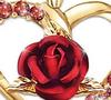 Gold-plated Heart-shaped Ruby Rose Pendant Necklace Love Necklace Romantic Luxury Anniversary Gift