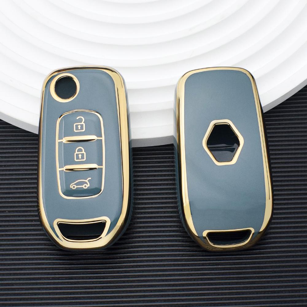 Auto Skall Fob For Renault Kadjar Captur Megane Sandero Stepway Logan Clio 5 Arkana Myk TPU Bil Flip Nøkkelkasse Deksel