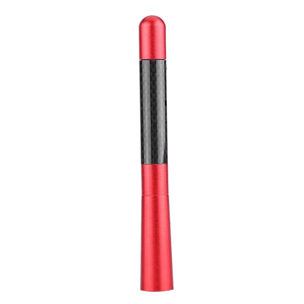Universal Car 12cm Carbon Fiber Short Aerial FM Radio Antenna with Screws Carbon Red