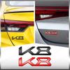 OYQZ3 New Auto Exterior K3 K5 K8 Emblem Fender Rear Trunk Body Badge Sticker For Kia Forte Ceed Cerato RIO 2 3 4 Sorento Sportage
