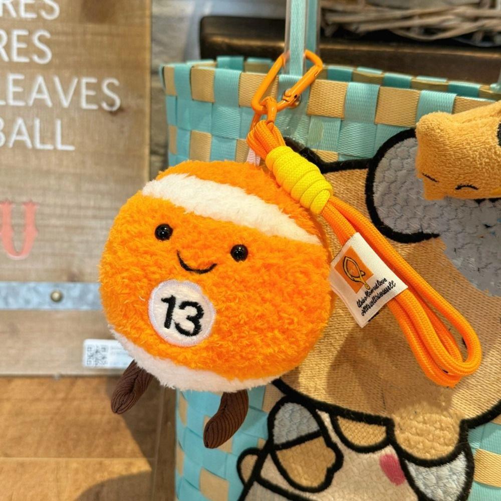 Soft Billiards Plush Key Ring 6 Colors Backpack Key Chain Billiard Balls Pendant Christmas