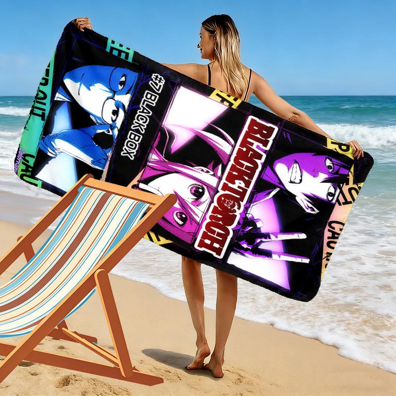 BLACK TORCH Print Beach Towel, Large Soft Quick Dry Towel for Beach Camping Swimming