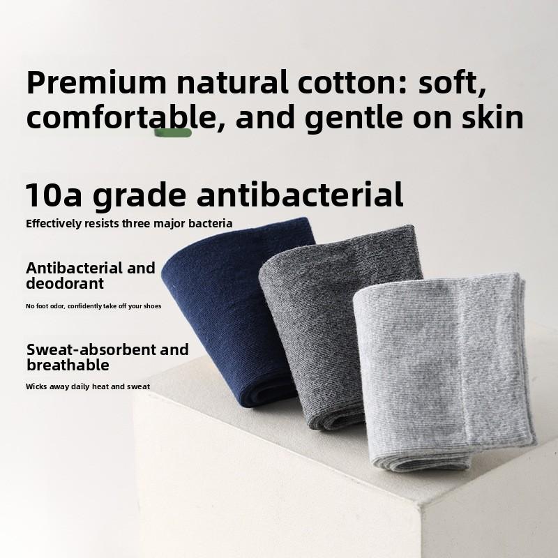 Herren Sommersocken, Leicht, Reine Baumwolle, Wadenlang - Klasse 10A, Antibakteriell, Geruchsresistent, Schweißabsorbierend, 100% Baumwolle, Business-Socken für Herren