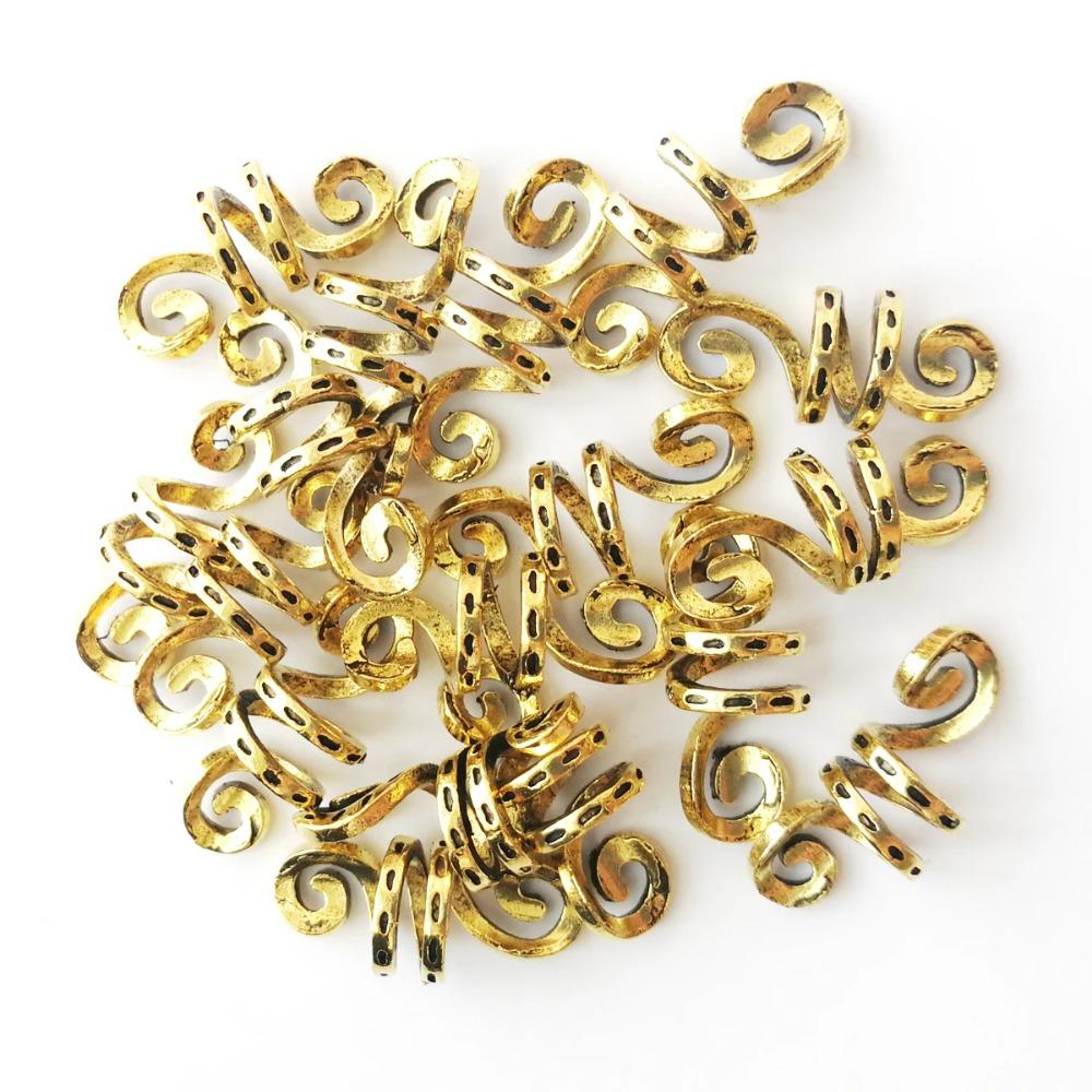 24Pcs Dread Locks Dreadlocks Beads Viking Spiral Hair Braid Tubes Hollow Out Hair Ring  Hair Jewelry
