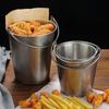 Vintage Stainless Steel Ice Bucket with Handle Creative Bar Party Restaurant French Fries Snack Fried Chicken Bucket Kitchenware