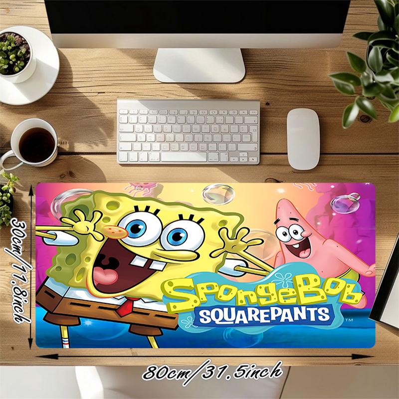 1Pc Spongebob'S Underwater Adventure Gaming Mouse Pad Keyboard Desk Mat Non-slip Rubber Lock Edge Waterproof Computer Mousepad for Office Home Decor Y
