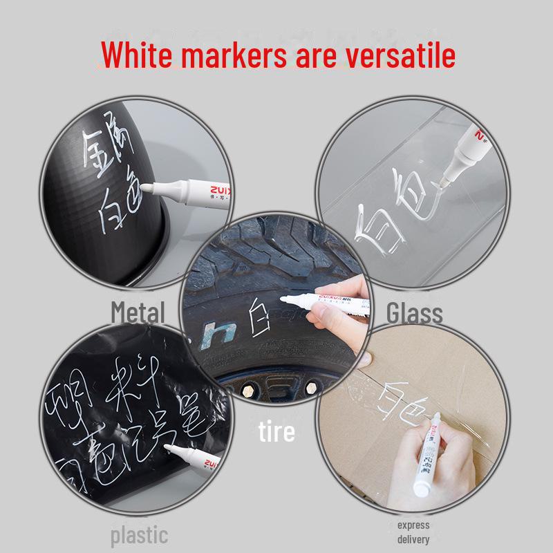White Oil Marker Pen for Industrial, Woodworking & Art - Small & Large Tips