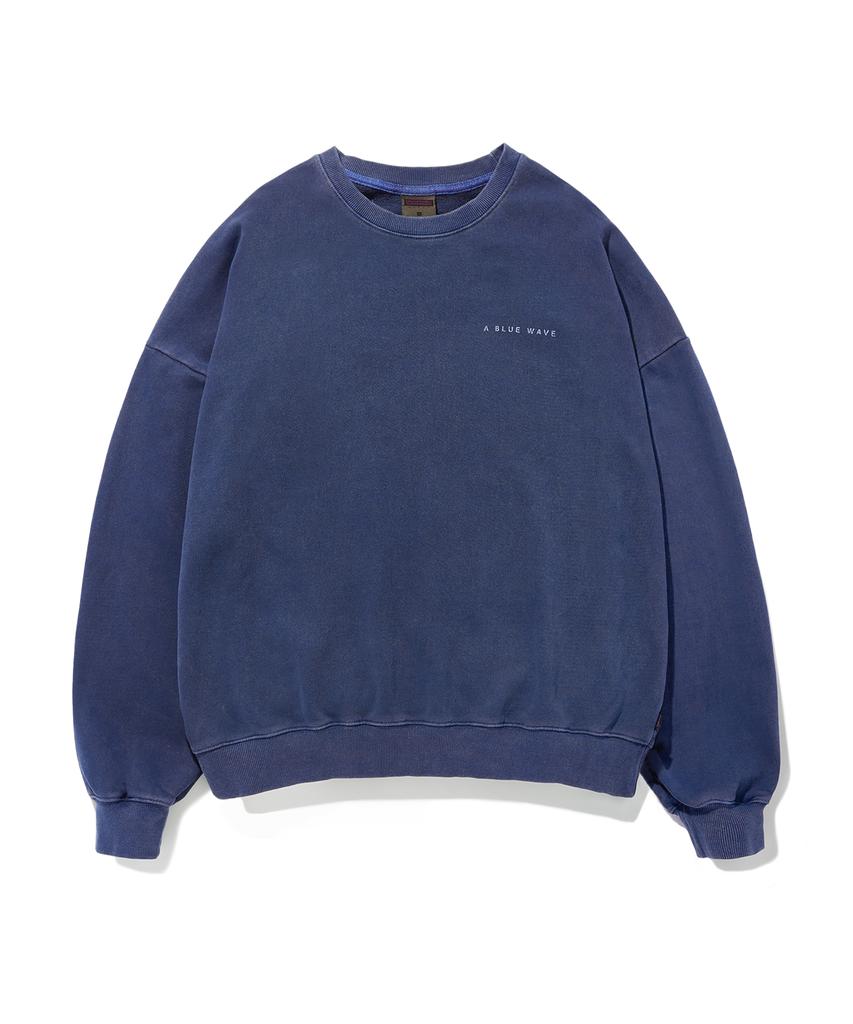 Peullukeu Blue Wave Pigment Sweatshirt Navy Fmt757