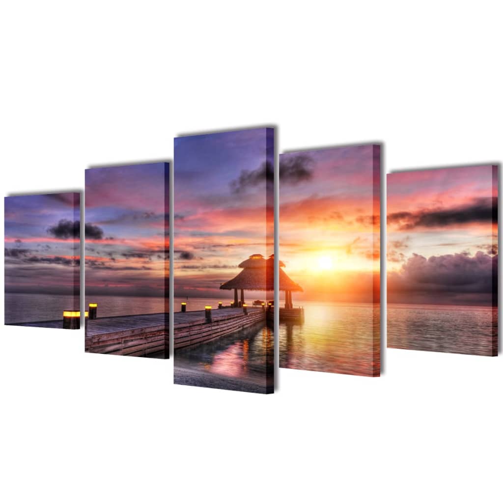 Beach Decoration Picture Set with Pavilion 200 x 100 cm