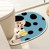 Cartoon Puppy Bathroom Floor Mat Three-Piece Set, Absorbent Non-Slip Mat, Diatom Mud Toilet, Dirt-Resistant And Wear-Resistant Toilet U-Shaped Mat