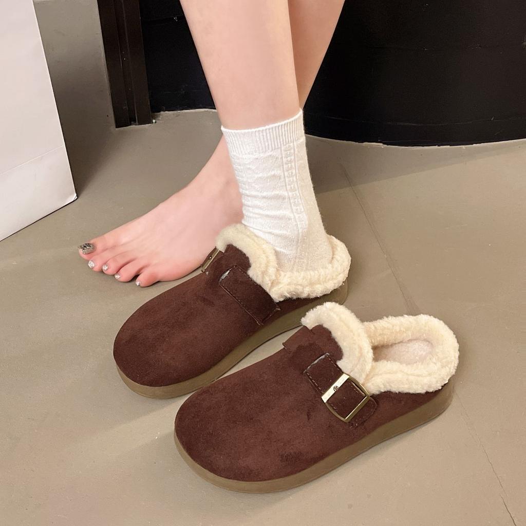 Daily Birkenstocks, slippers, half-towed soft-soled belt buckle, home thick-soled  Mao Mao shoes are not tired.