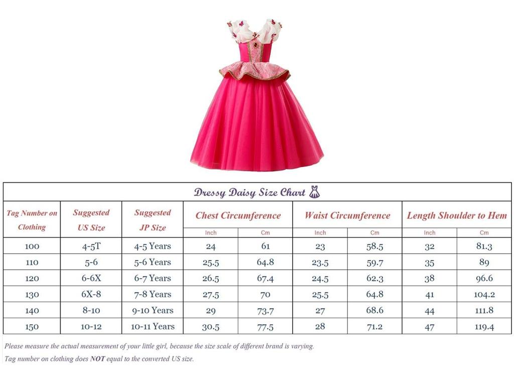 Princess Princess Party Bright Ages Skirt Only [Dressy Daisy] Aurora-style Dress, Halloween, Christmas, Costume, Pink, 5-6,