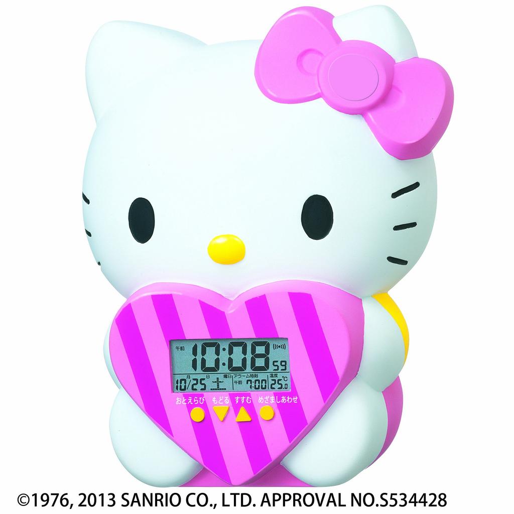 Seiko Clock Hello Kitty Character Alarm Clock Talking Alarm Digital Temperature Display JF375A SEIKO