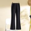 Women's High Waist Wool Blend Fishtail Flare Pants, Slimming Fit, Autumn/Winter 2024
