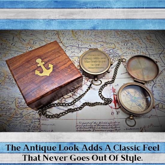 The Marine Compass Ages With Me. The Best Is Yet To Be Engraved.  Nautical Vintage Compass