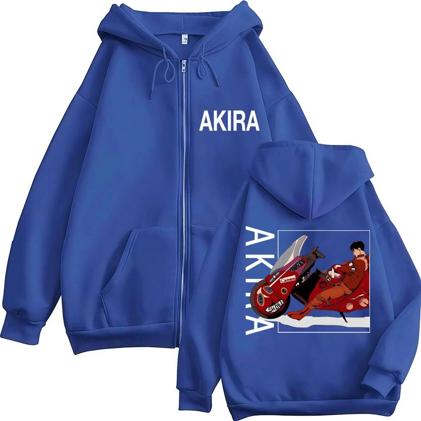 Japan Anime Akira Zipper Hoodies Harajuku Manga Science Fiction Movie Saro Kaneda Cardigan Sportwear Fleece Loose Manga Coats