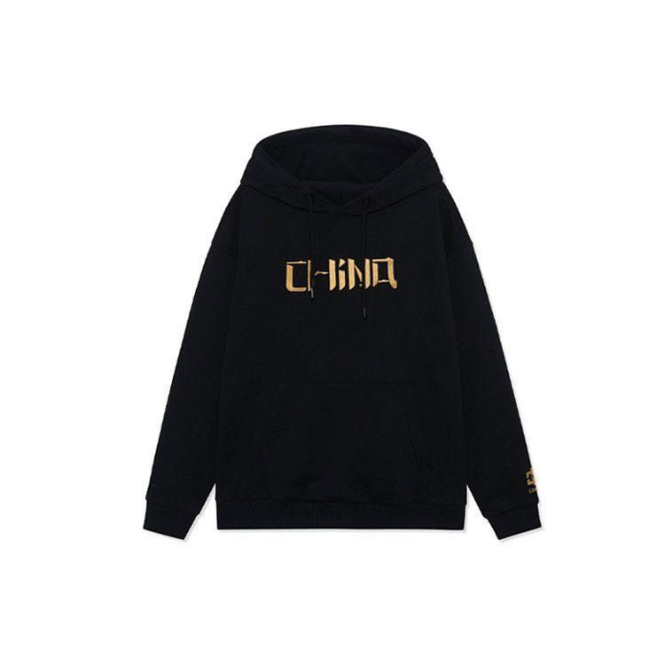 Li Ning Sports Fashion Collection Sweatshirts Unisex Black Hooded Thickened Regular AWDRB80-6