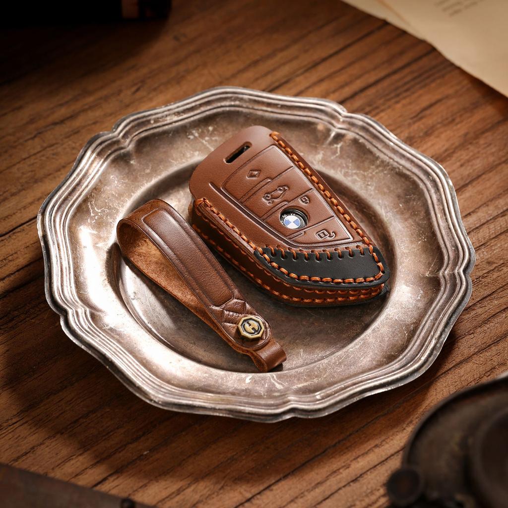 The New Model Is Suitable for BMW Key Bag X1 Handmade 525li Blade 5 Series 7 Series X3 Car Key Bag.